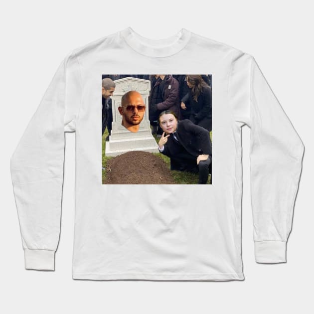 Greta Thunberg Defeats Alpha Male Andrew Tate Long Sleeve T-Shirt by Acid Drip